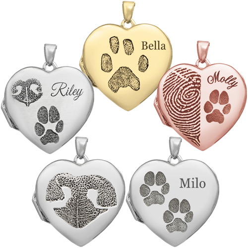 Pet Personalized Heart Double-Photo Locket